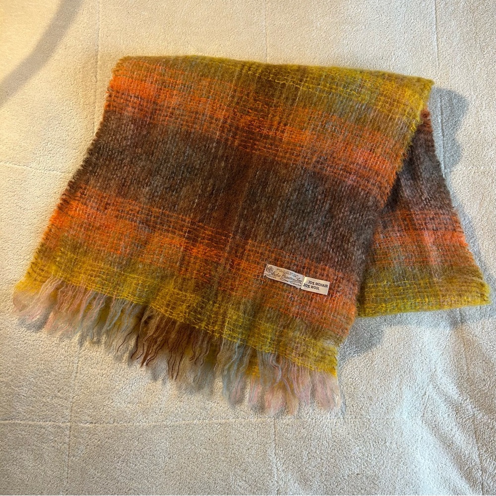 Colorful Plaid Wool Scarf